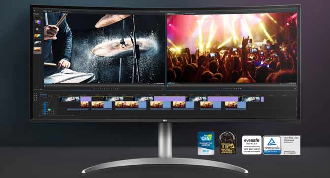 LG 40WP95C-W — 40-дюймовый, изогнутый, ультраширокий экран с разрешением 5120 x 2160 пикселей
